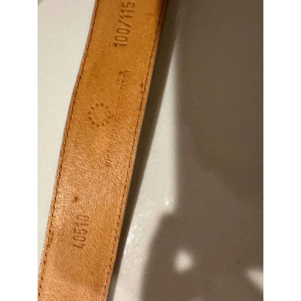 Made in Italy Women Beige‎ Snakeskin Suede Patchwork Leather Belt 100